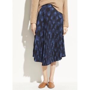 Vince Tie Dye Pleated Skirt Hydra Blue Black Size 4